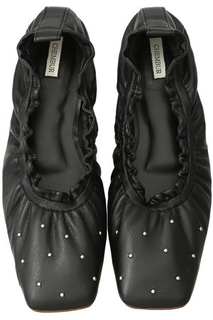 チェンバー/CHEMBURのスタッズ付きギャザーフラットシューズ(フラットシューズ/フラットシューズ)