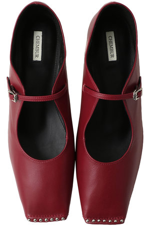 チェンバー/CHEMBURのスクエアトゥスタッズメリージェーンシューズ(130400/130401)