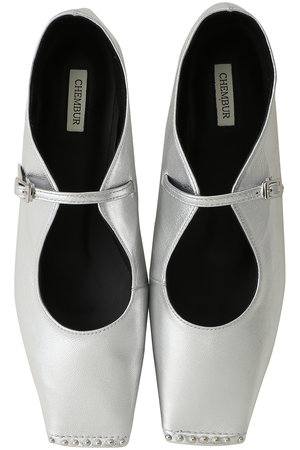 チェンバー/CHEMBURのスクエアトゥスタッズメリージェーンシューズ(130400/130401)