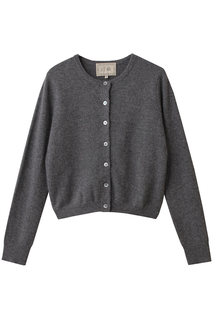 DEMYLEE AVA シグネチャーカシミヤ クルーネックカーディガン (チャコールグレー, XS) デミリー ELLE SHOP DEMYLEE AVA シグネチャーカシミヤ クルーネックカーディガン (チャコールグレー, XS) デミリー ELLE SHOP