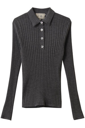 デミリー/DEMYLEEのLUNA シグネチャーカシミヤ ポロカラーリブニットニットプルオーバー(110300/110301)