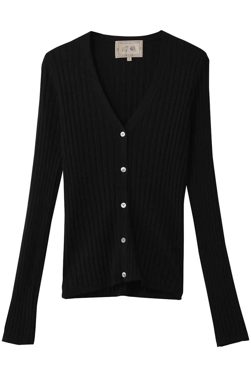 DEMYLEE KELLY シグネチャーカシミヤ リブニットカーディガン (ブラック, S) デミリー ELLE SHOP