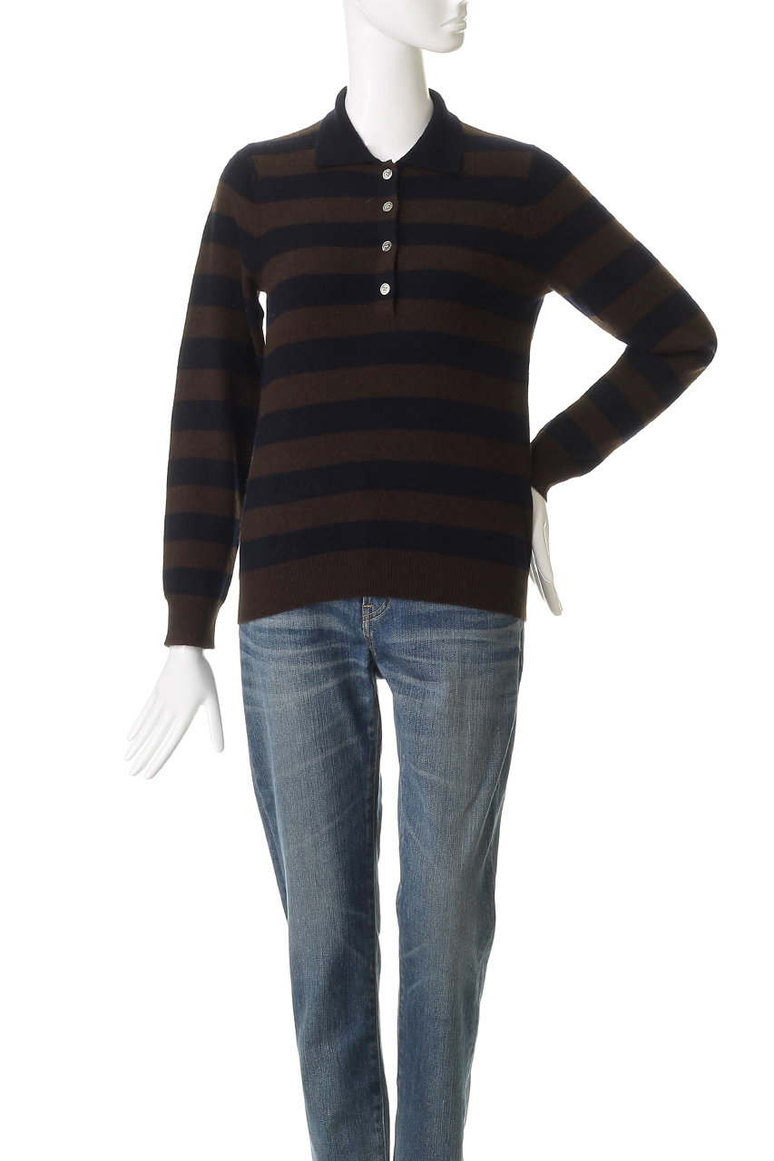 DEMYLEE(デミリー)｜DEMIRA シグネチャーカシミヤ ボーダーポロニット