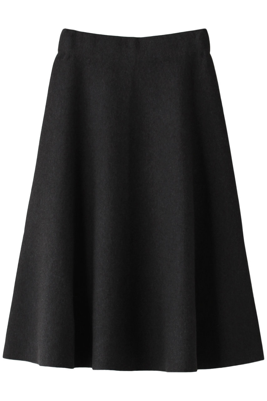 ＜ELLE SHOP＞ DEMYLEE RYZE ウールコットン フレアプルオンスカート (チャコールグレー XS) デミリー ELLE SHOP画像