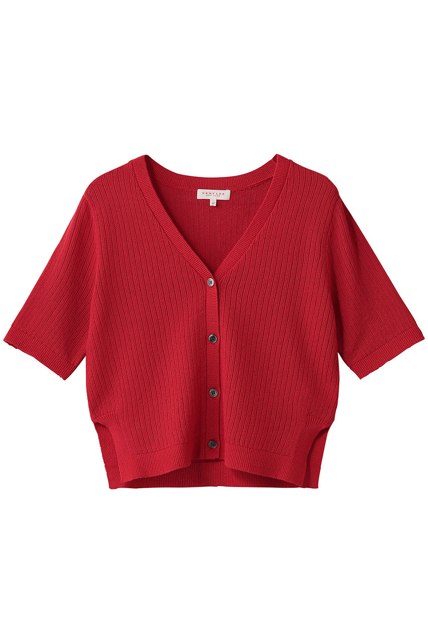 デミリー/DEMYLEEのCADEN コットンリネン ハーフスリーブ Vネックカーディガン(レッド/4210800059)