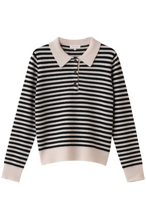 デミリー/DEMYLEEのRIGUE ラムウール ボーダーポロニットプルオーバー(110300/110301)