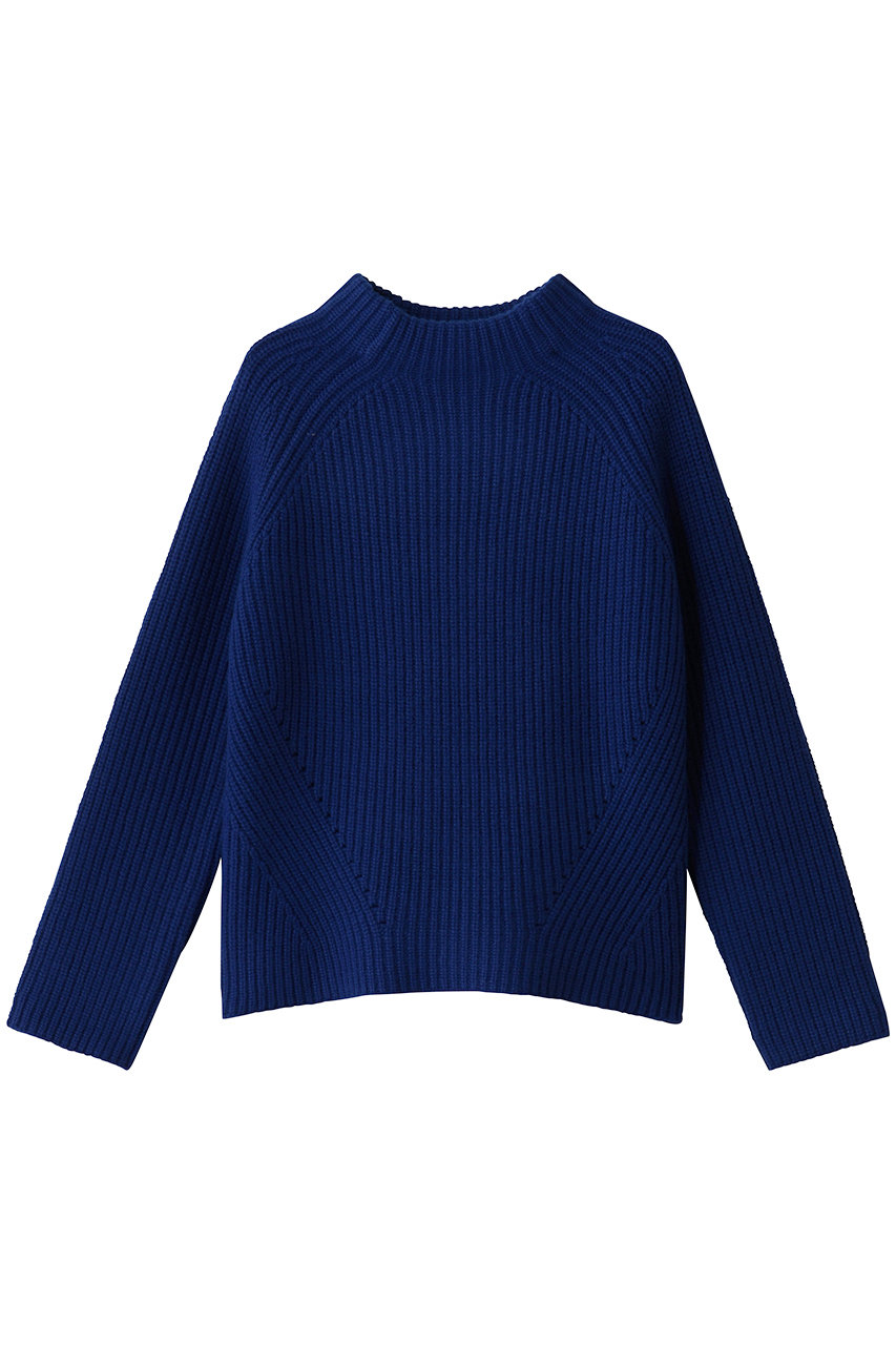 DEMYLEE DAPHNE ラムウール モックネックニットプルオーバー (ブルー, XS) デミリー ELLE SHOP