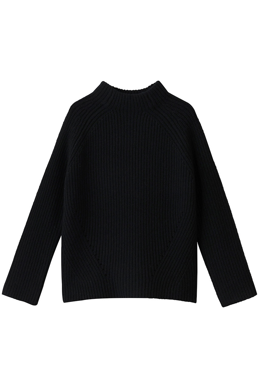 DEMYLEE DAPHNE ラムウール モックネックニットプルオーバー (ブラック, S) デミリー ELLE SHOP