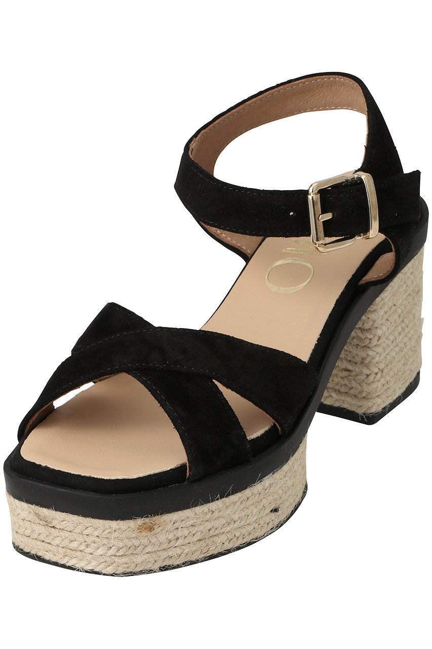 Esmeralda 【GAIMO】クロスストラップ プラットフォームサンダル/MANU (ブラック, 37(23.5cm)) エスメラルダ ELLE SHOP Esmeralda 【GAIMO】クロスストラップ プラットフォームサンダル/MANU (ブラック, 37(23.5cm)) エスメラルダ ELLE SHOP