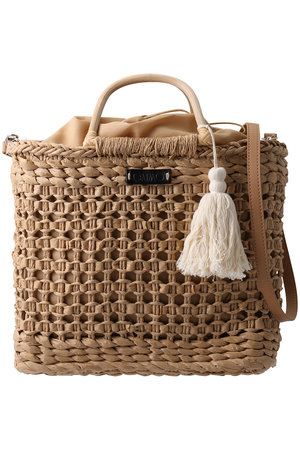 エスメラルダ/Esmeraldaの【GAIMO】ウッドハンドルラフィアバッグ/HARO(120600/120602)