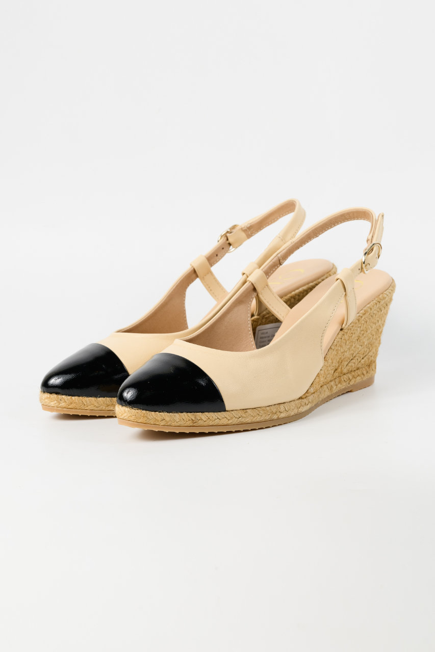 Esmeralda 【GAIMO】バックストラップウェッジパンプス/VELIA (ブラック/タン, 39(24.5cm)) エスメラルダ ELLE SHOP Esmeralda 【GAIMO】バックストラップウェッジパンプス/VELIA (ブラック/タン, 39(24.5cm)) エスメラルダ ELLE SHOP