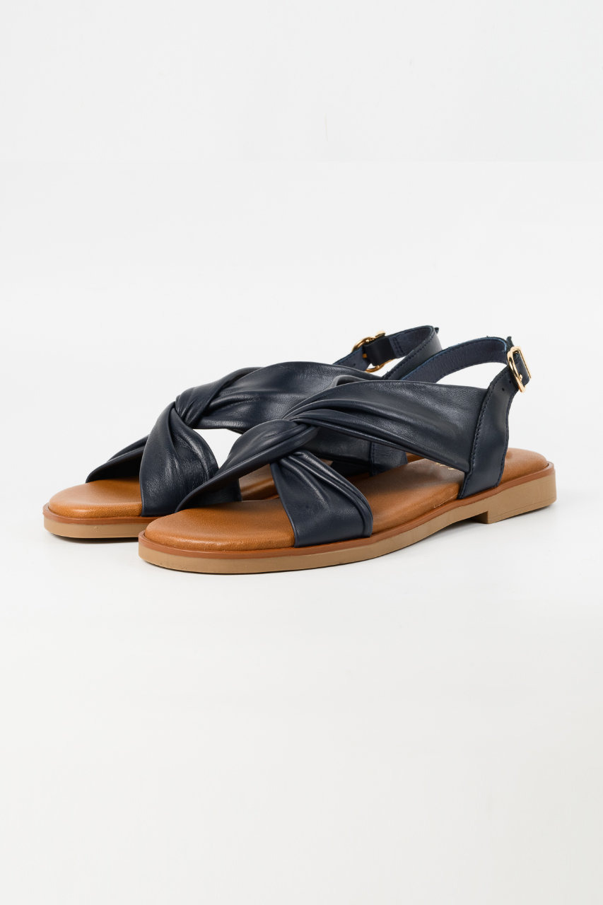 Esmeralda ツイストフラットサンダル (ブラック, 37(23.5cm)) エスメラルダ ELLE SHOP Esmeralda ツイストフラットサンダル (ブラック, 37(23.5cm)) エスメラルダ ELLE SHOP