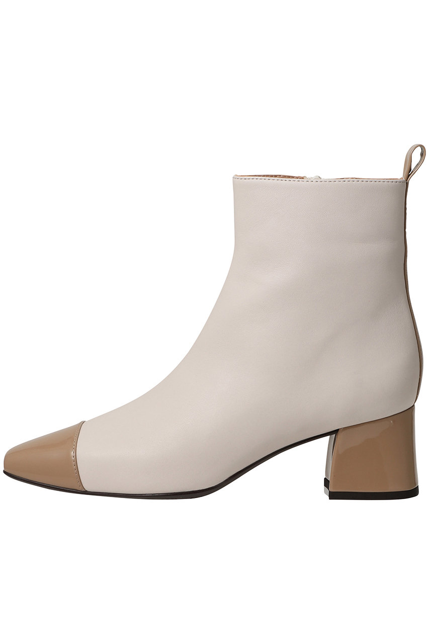 Esmeralda 【UNISA】トゥキャップショートブーツ (アイボリー, 39(24.5cm)) エスメラルダ ELLE SHOP