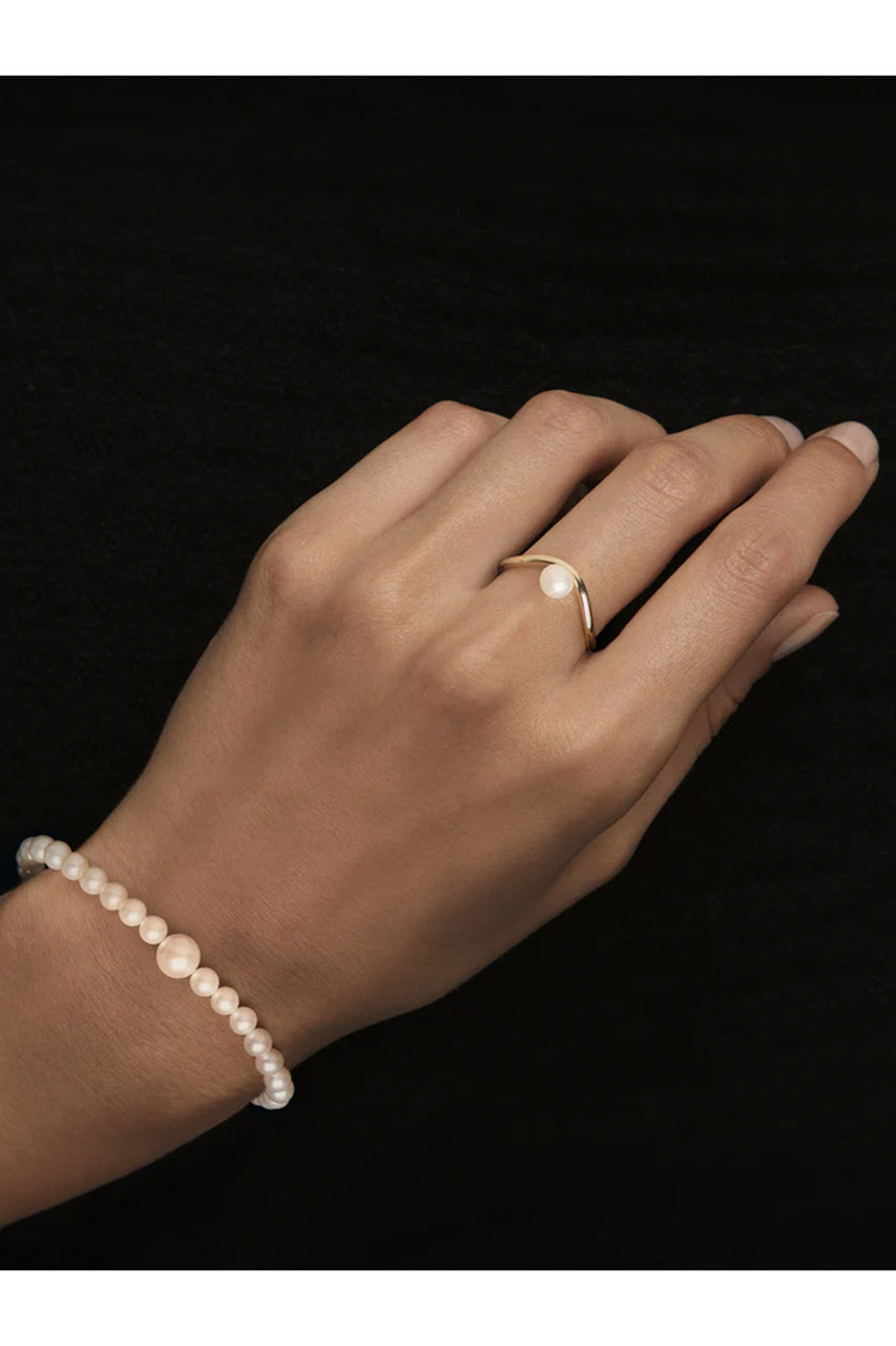 MIZUKI(ミズキ)｜SBR109 ウェーブ パール リング/イエロー