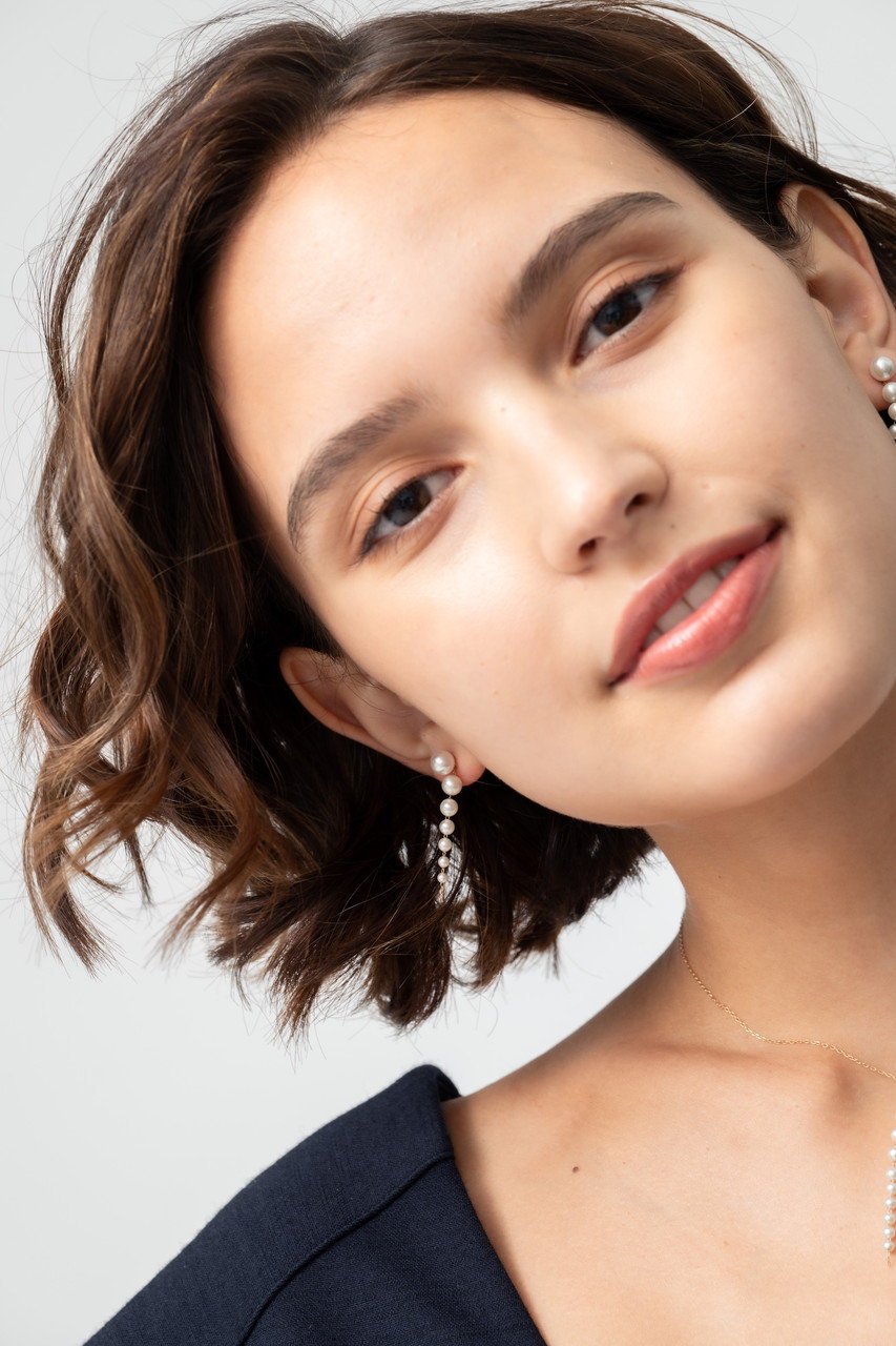 MIZUKI(ミズキ)｜SBE357 ショートカスケードパールピアス/イエロー