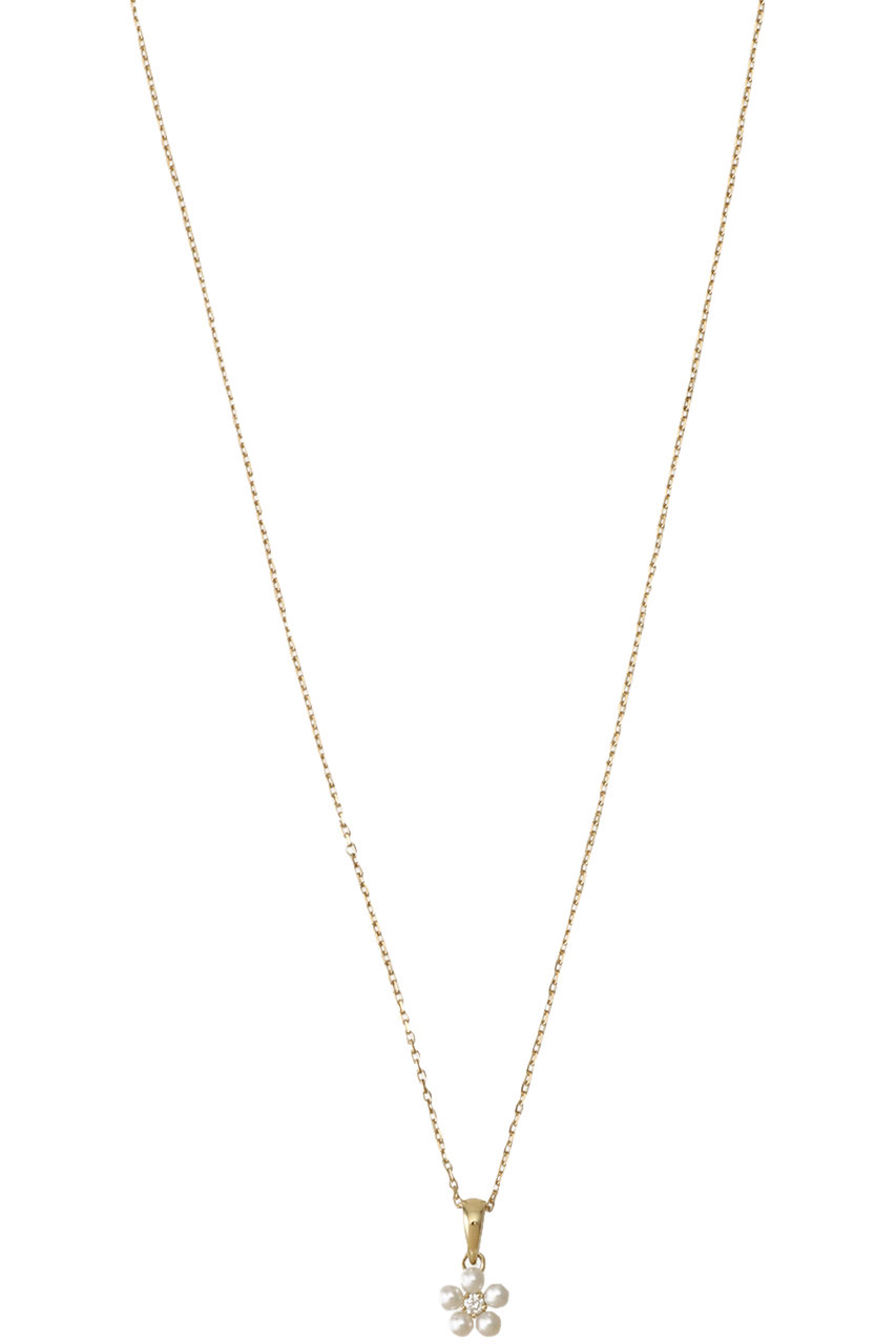 MIZUKI SBN330X18 パールフラワー & チェーンネックレス (イエローゴールド, F) ミズキ ELLE SHOP MIZUKI SBN330X18 パールフラワー & チェーンネックレス (イエローゴールド, F) ミズキ ELLE SHOP
