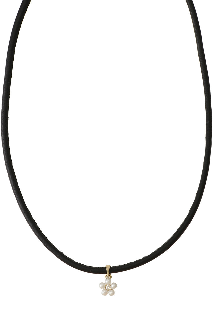 MIZUKI(ミズキ)｜X3X18 パールフラワー&レザーコードチョーカー