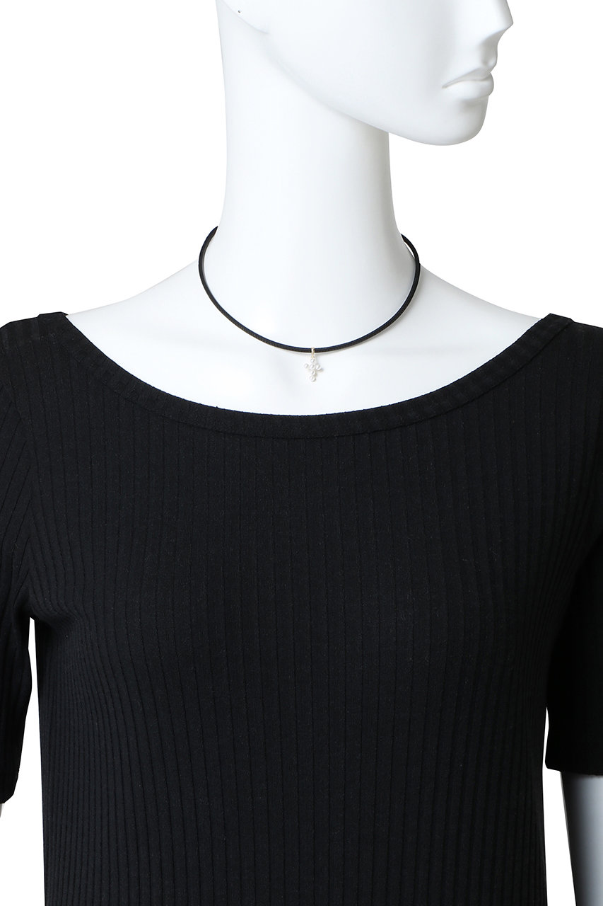 MIZUKI(ミズキ)｜X3X20 パールクロス&レザーコードチョーカー