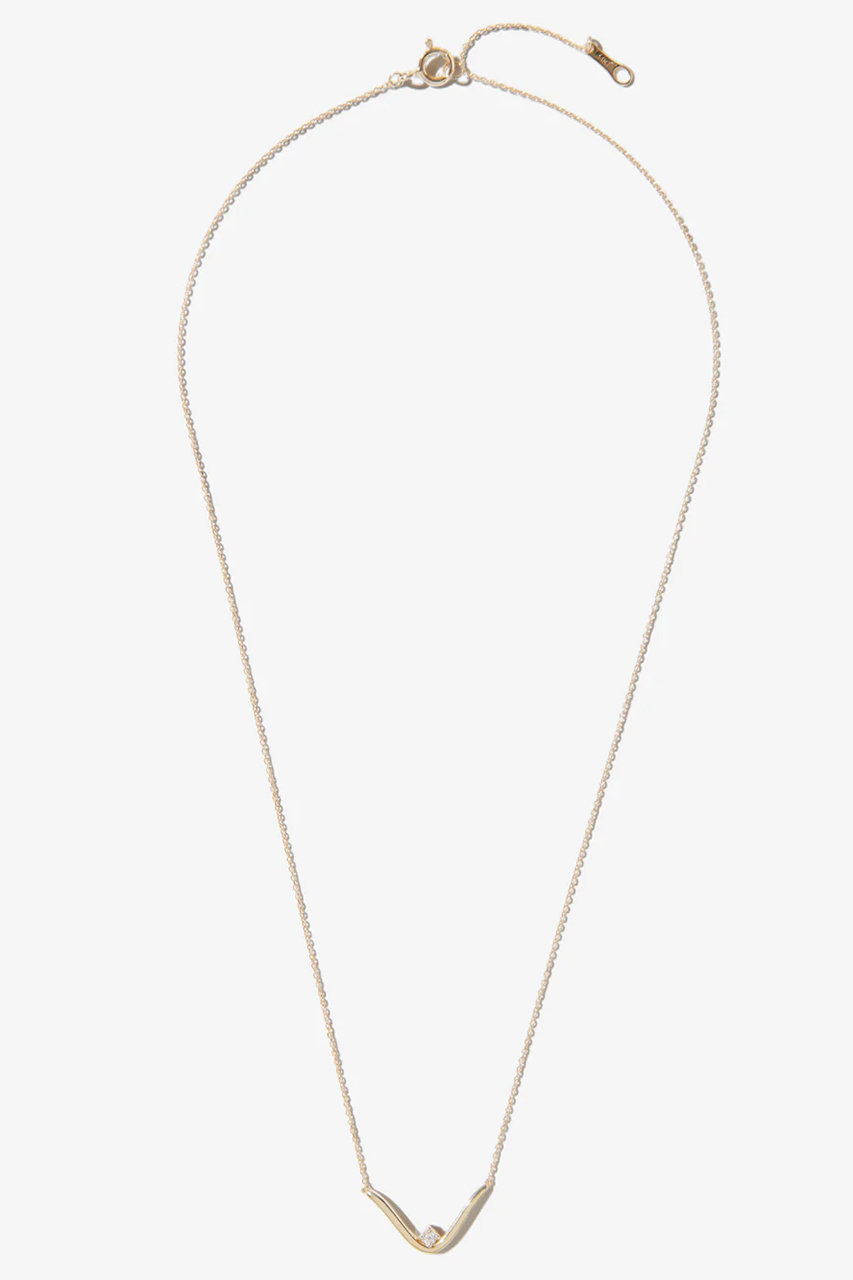 MIZUKI(ミズキ)｜SBN314 ウェーブダイヤモンドネックレス/イエロー