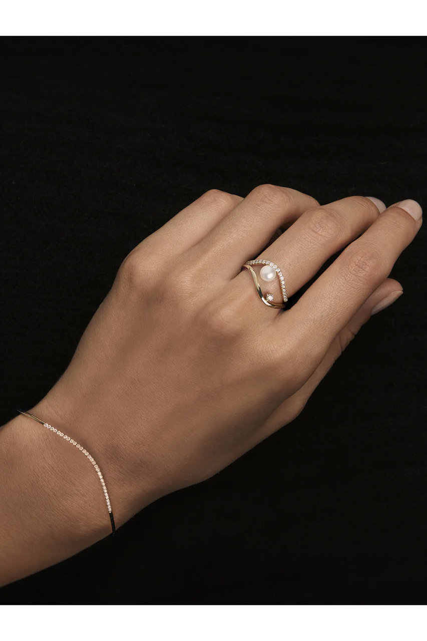 輝きは綺麗です！！細身のWGダイヤモンドリング　17号 輝きは綺麗です！！細身のWGダイヤモンドリング 17号