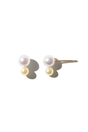 ミズキ/MIZUKIの【candy】SBE464 グレー＆ゴールドアコヤパール ピアス(150100/150101)