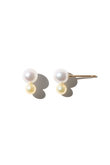 【candy】SBE464 グレー＆ゴールドアコヤパール ピアス