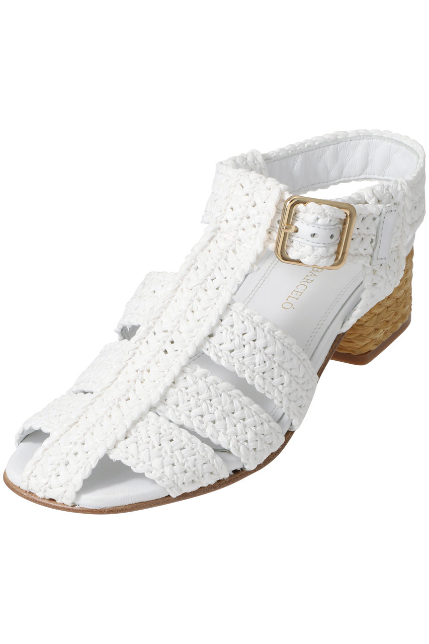PALOMA BARCELO FRESIA ラフィアグルカサンダル (ホワイト, 37(23.5-24)) パロマ バルセロ ELLE SHOP PALOMA BARCELO FRESIA ラフィアグルカサンダル (ホワイト, 37(23.5-24)) パロマ バルセロ ELLE SHOP