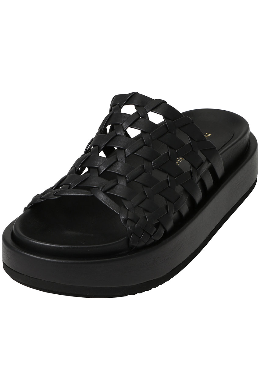 PALOMA BARCELO NADIRA レザーメッシュ厚底サンダル (ブラック, 38(24-24.5)) パロマ バルセロ ELLE SHOP PALOMA BARCELO NADIRA レザーメッシュ厚底サンダル (ブラック, 38(24-24.5)) パロマ バルセロ ELLE SHOP