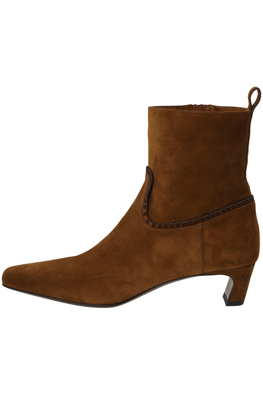 SARTORE スエードステッチショートブーツ (ブラウン, 37(24)) サルトル ELLE SHOP