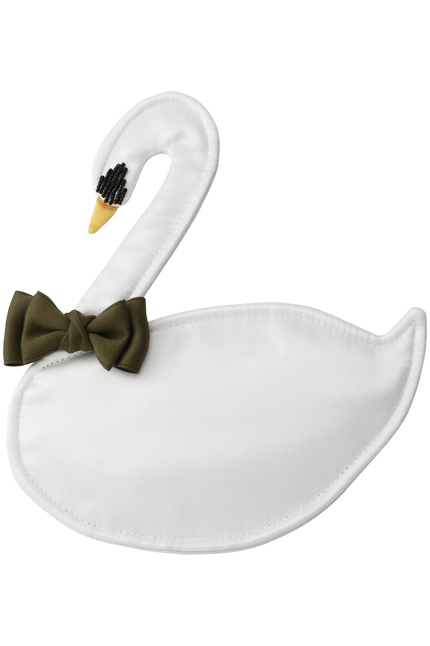 ＜ELLE SHOP＞ LUDLOW Swan ポーチ (ホワイト F) ラドロー ELLE SHOP画像