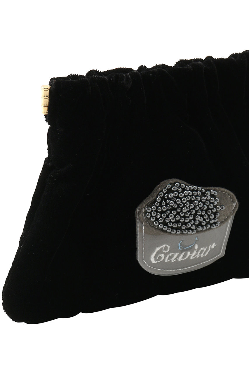 ラドロー　ポーチ　 (Sponge cake) LUDLOW(ラドロー)｜Flex frame pouch M(Caviar)/ブラック の通販