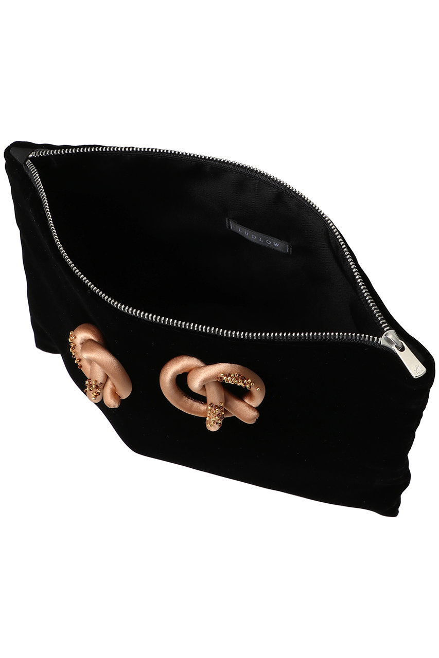 LUDLOW(ラドロー)｜Flat pouch L(Pretzels)/ブラック の通販｜ELLESHOP