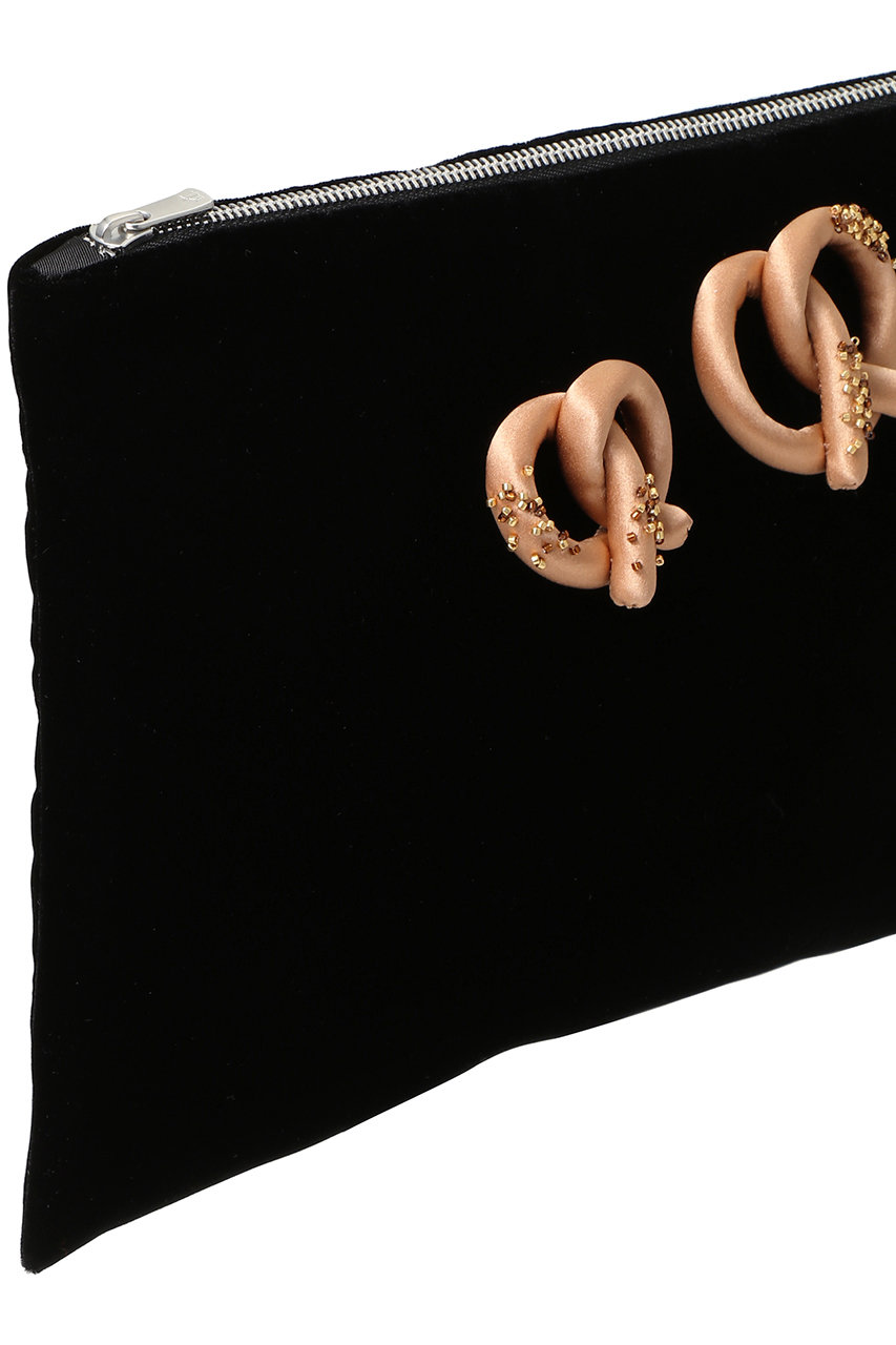 LUDLOW ラドロー ポーチ プレッツェル 未使用品 LUDLOW(ラドロー)｜Flat pouch L(Pretzels)/ブラック の通販｜ELLESHOP