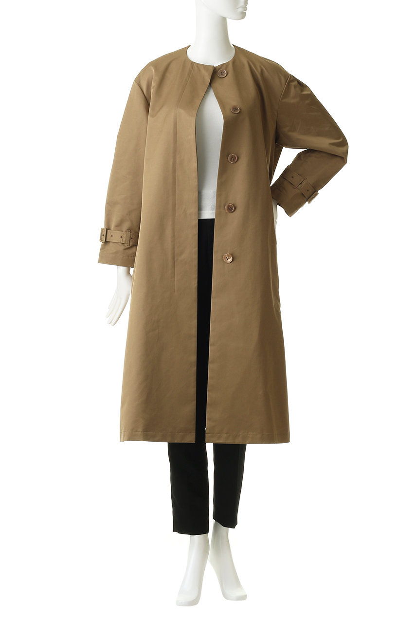 Martinique マルティニーク ノーカラーロングコート ネイビー の通販 Elleshop エル ショップ