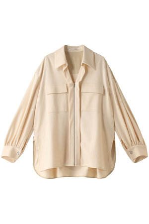 【CURRENTAGE】SMOOTH JERSEYフロントファスナーシャツ