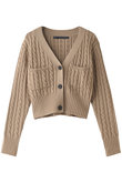 ケーブル編みニットカーディガン