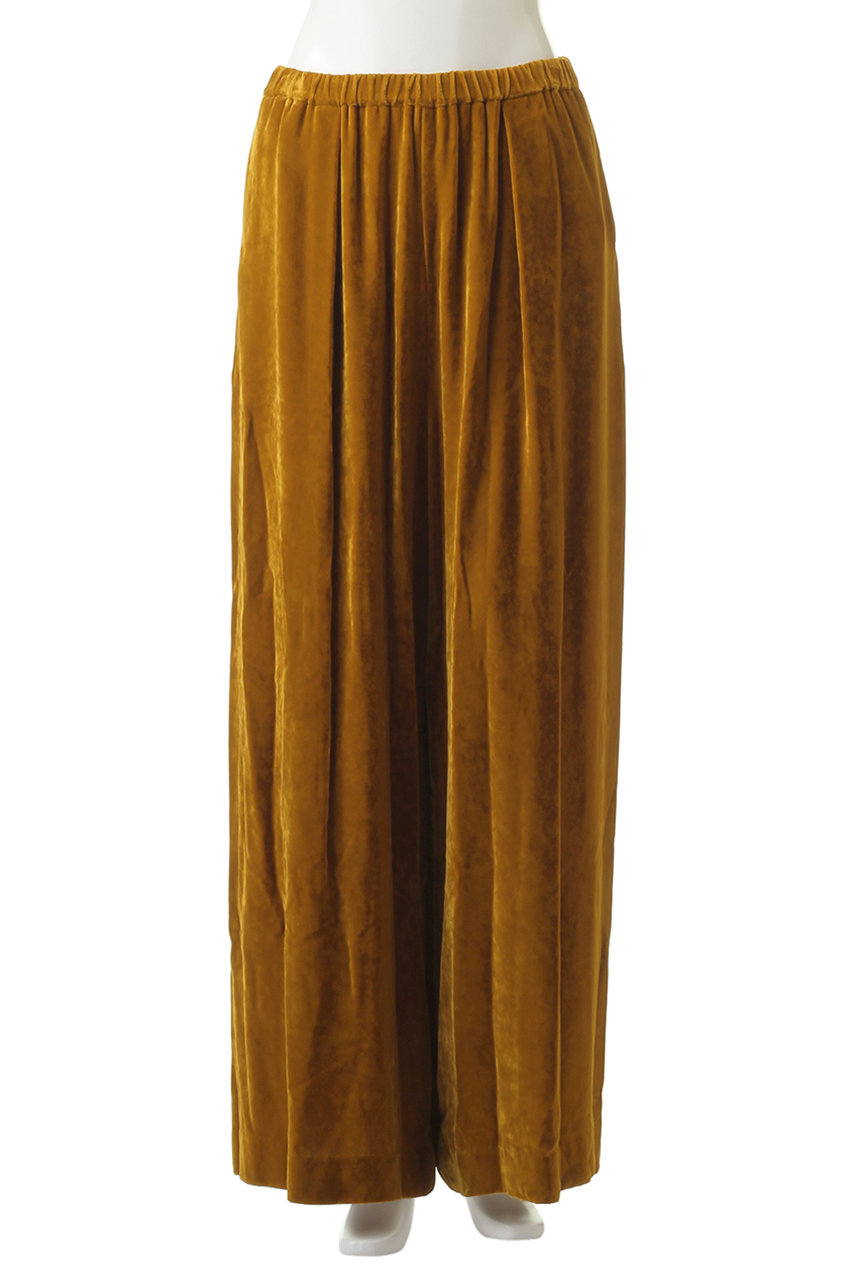 Martinique マルティニーク Currentage ベロアワイドパンツ マスタード の通販 Elleshop エル ショップ