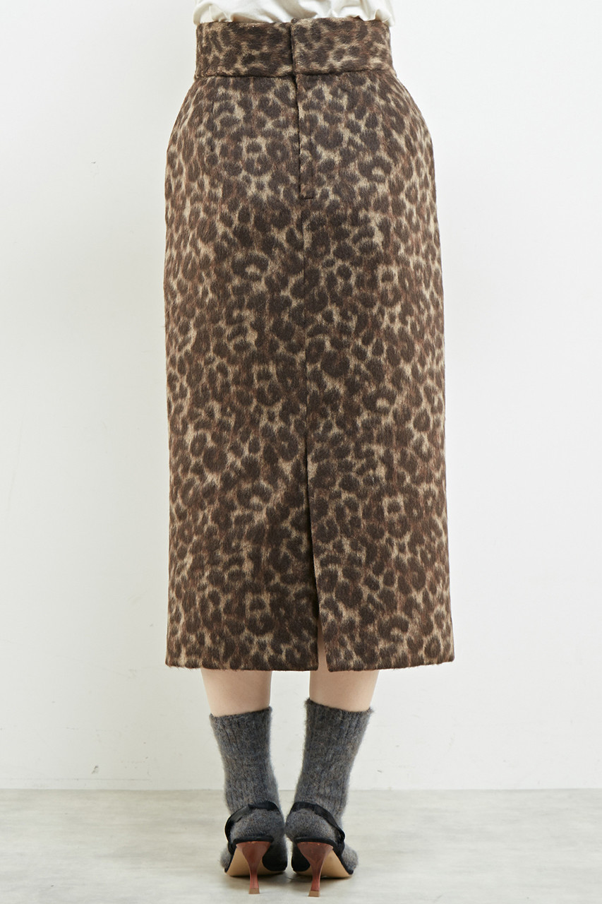 Max Maraのレオパード柄ウールタイトスカート