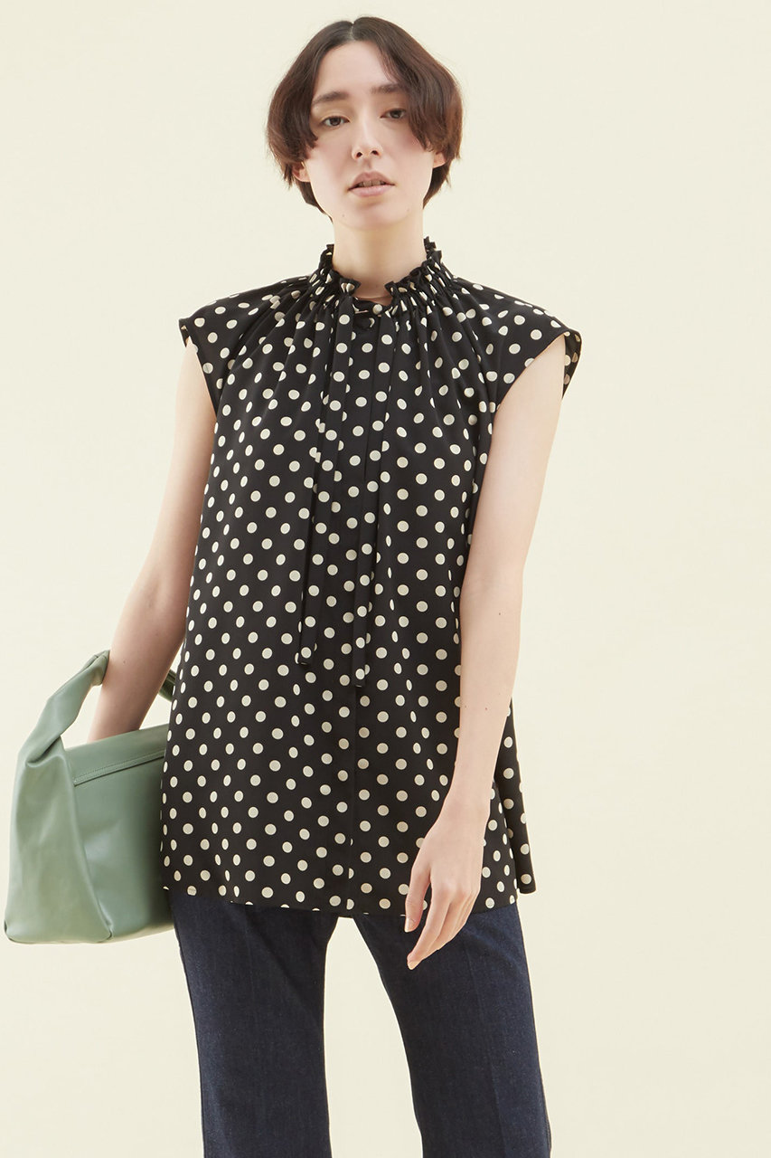 martinique ギャザーボウタイブラウス (ドット, F) マルティニーク ELLE SHOP martinique ギャザーボウタイブラウス (ドット, F) マルティニーク ELLE SHOP