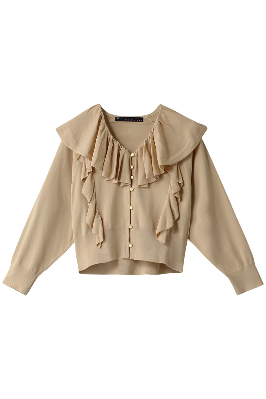 martinique フレアカラーカーディガン (ベージュ, F) マルティニーク ELLE SHOP martinique フレアカラーカーディガン (ベージュ, F) マルティニーク ELLE SHOP