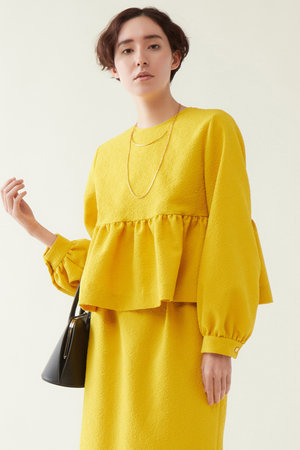 マルティニーク/martiniqueのジャガードペプラムブラウス(110400/110403)