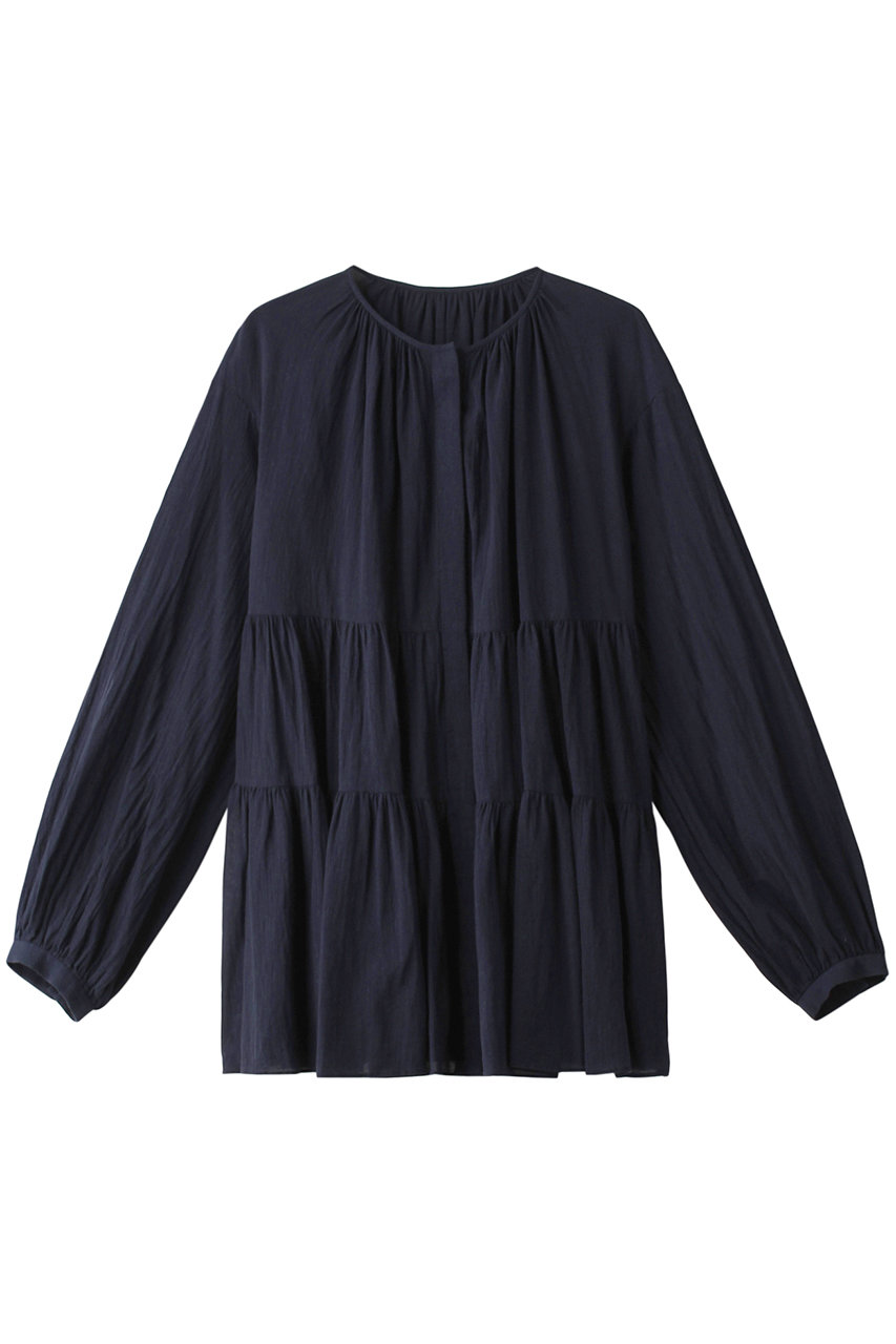 martinique コットンボイルティアードブラウス (ネイビー, F) マルティニーク ELLE SHOP martinique コットンボイルティアードブラウス (ネイビー, F) マルティニーク ELLE SHOP