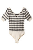 【CURRENTAGE】ランダムボーダーニットボディスーツ
