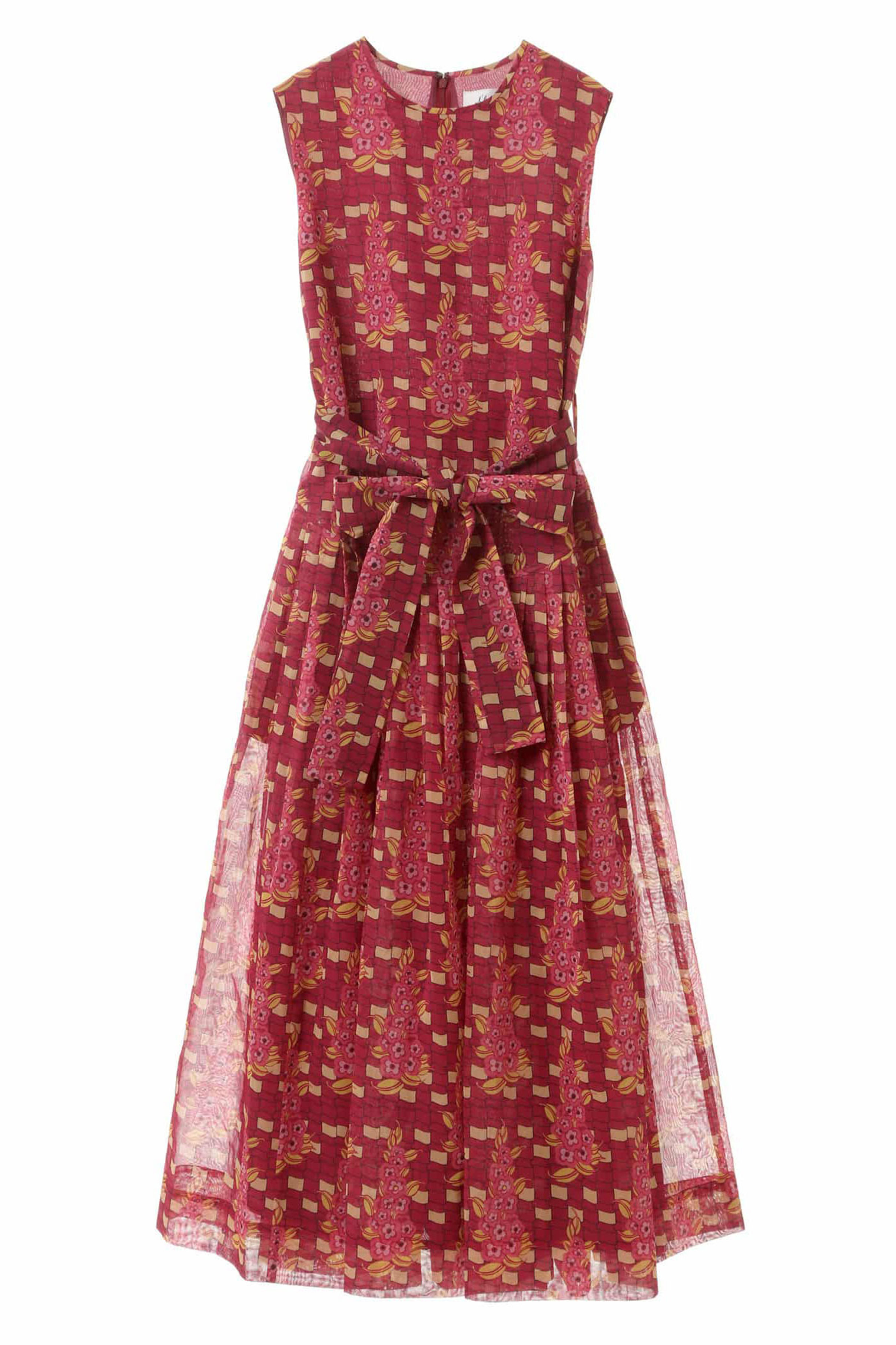 martinique 【l'heritage martinique】アールデコフラワープリントドレス (バーガンディー, F) マルティニーク ELLE SHOP martinique 【l'heritage martinique】アールデコフラワープリントドレス (バーガンディー, F) マルティニーク ELLE SHOP