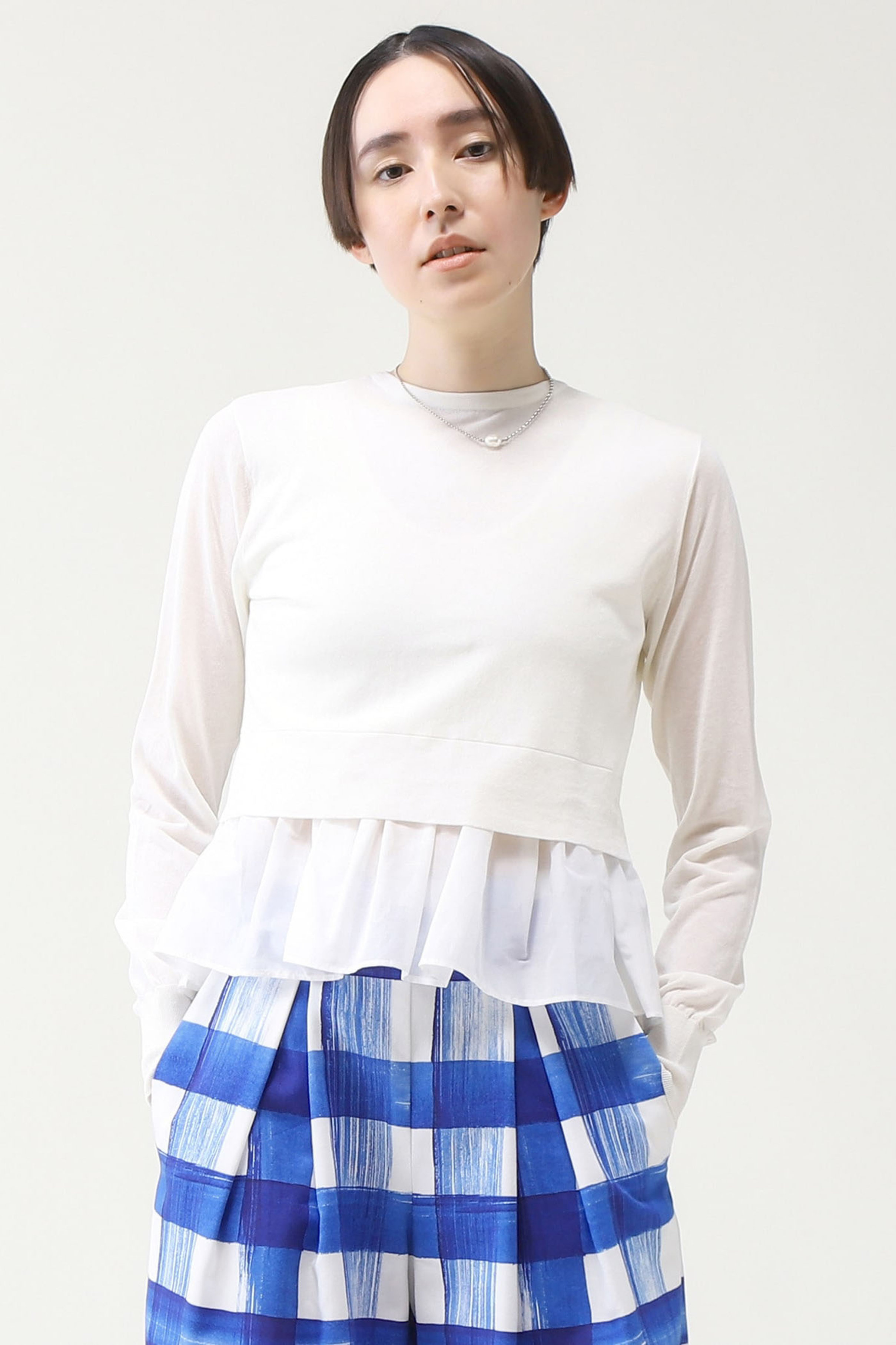 martinique シアークロップドニット (ホワイト, F) マルティニーク ELLE SHOP martinique シアークロップドニット (ホワイト, F) マルティニーク ELLE SHOP