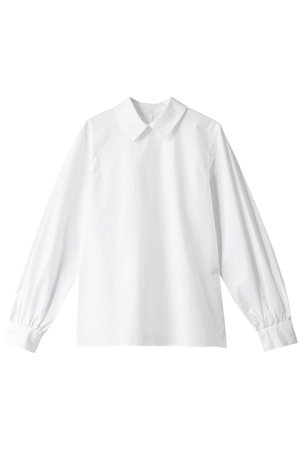 美品マルティニーク襟付きフリルブラウス ホワイト 白 martiniqueシャツ シャツ/ブラウス(七分/長袖) 指定販売店