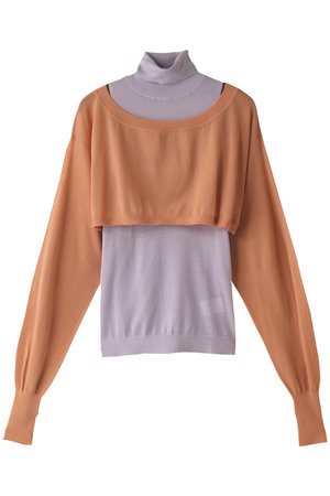 マルティニーク/martiniqueの【CURRENTAGE】タートルネック&クロップドトップレイヤーニット(110300/110301)