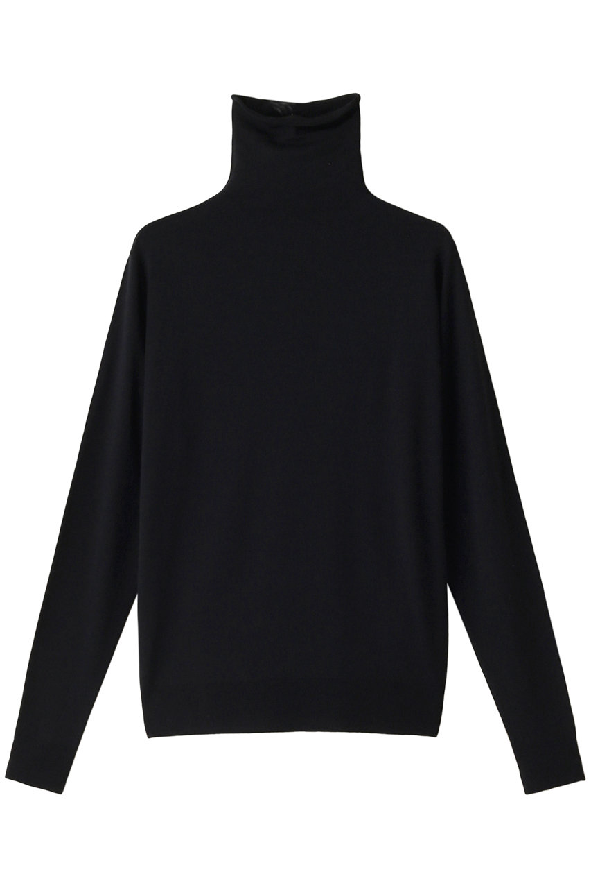 ＜ELLE SHOP＞ martinique 【JOHN SMEDLEY】JAPAN EXCLUSIVE30G 長袖タートルネックニット (ブラック F) マルティニーク ELLE SHOP