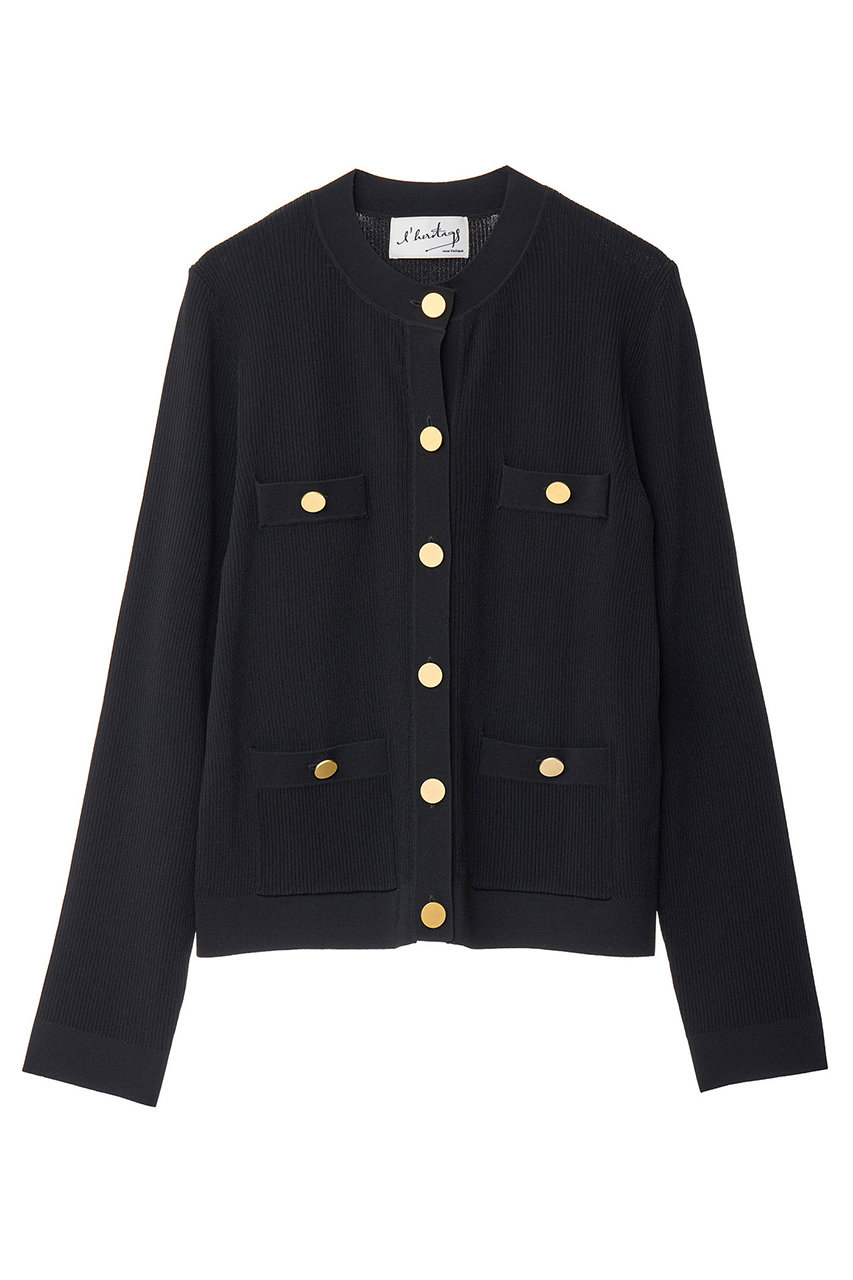 martinique 【l'heritage martinique】レーヨンエリーテポケットカーディガン (ブラック, F) マルティニーク ELLE SHOP martinique 【l'heritage martinique】レーヨンエリーテポケットカーディガン (ブラック, F) マルティニーク ELLE SHOP
