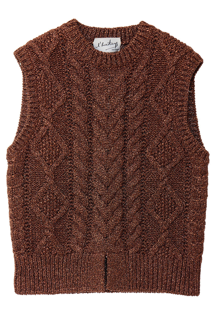 martinique 【l'heritage martinique】チャンキーラメベスト (オレンジ, F) マルティニーク ELLE SHOP martinique 【l'heritage martinique】チャンキーラメベスト (オレンジ, F) マルティニーク ELLE SHOP